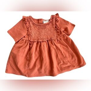 🩵 4/$20 Rachel Zoe Orange Kids  Ruffle Top‎